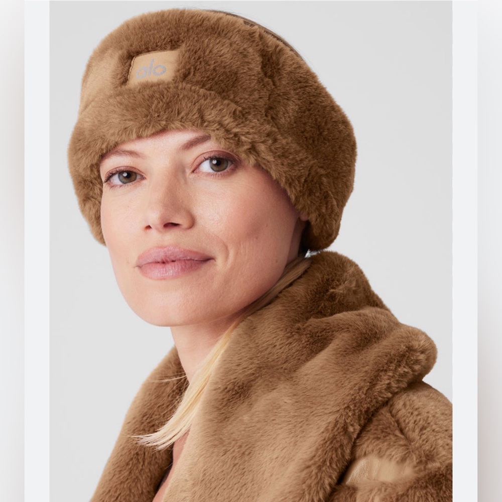 ALO Yoga Brown Faux Fur Headband